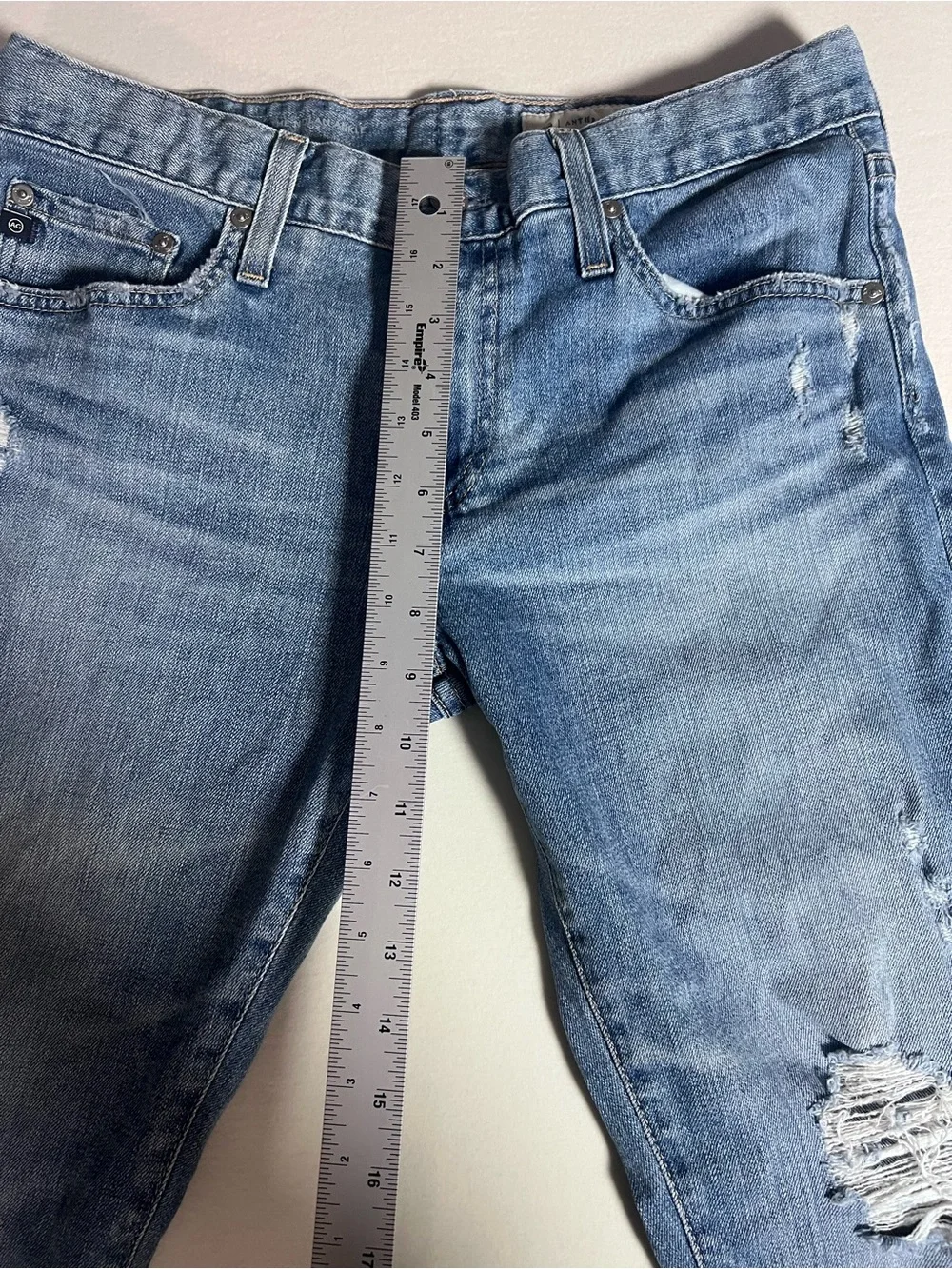 AG Anthropologie Womens Slim Straight Blue Denim Jeans- Nolan Ankle